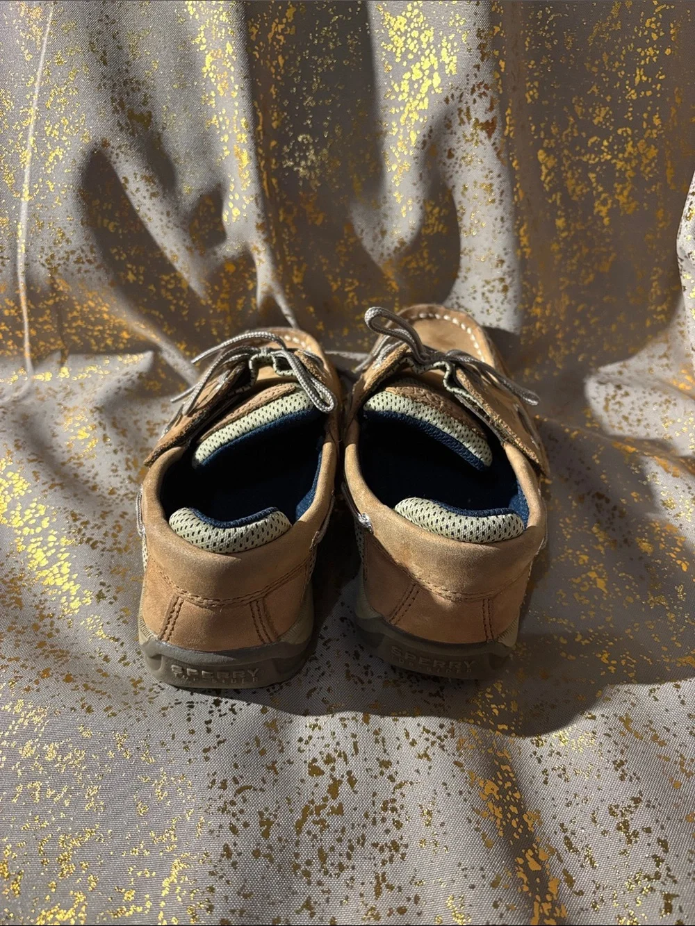 Sperry Tan Suede Lace-Up Boat Shoes